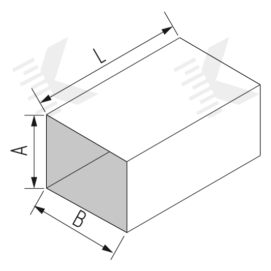 Прямой прямоугольный участок воздуховода