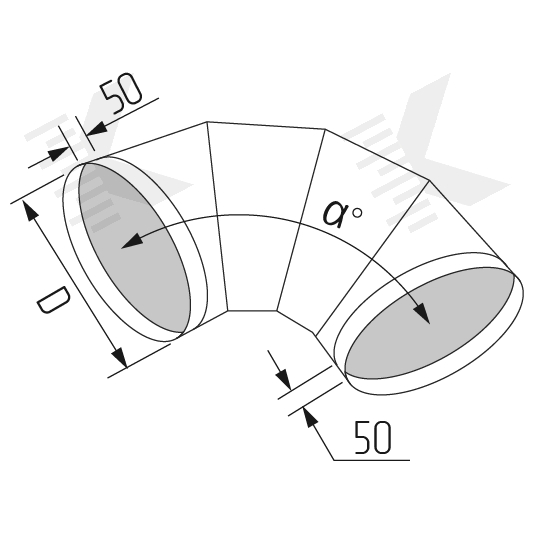 Отвод для круглого воздуховода