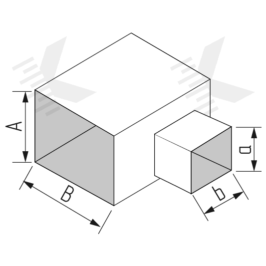 Тройник для прямоугольного воздуховода