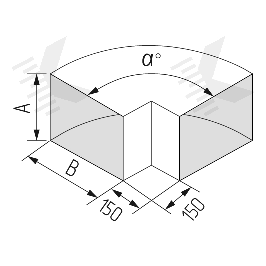 Отвод для прямоугольного воздуховода