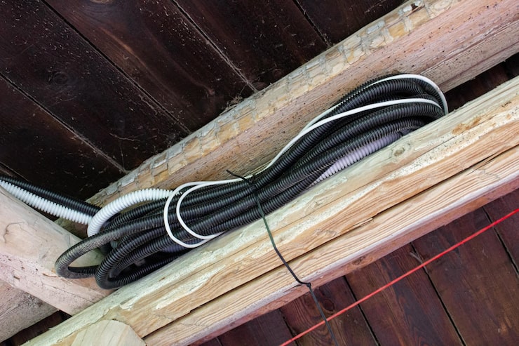 Замена проводки открытым способом в деревянном доме